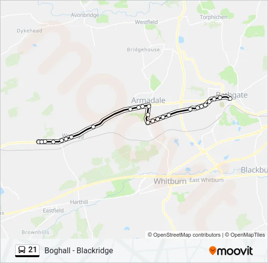 21 Bus Line Map