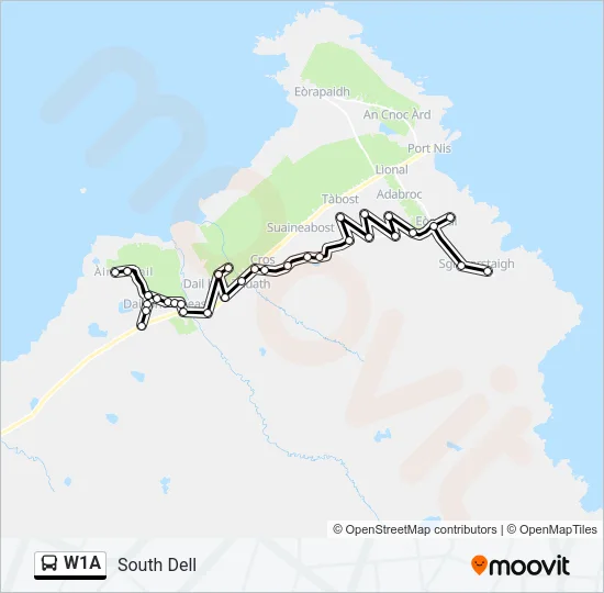 W1A Bus Line Map