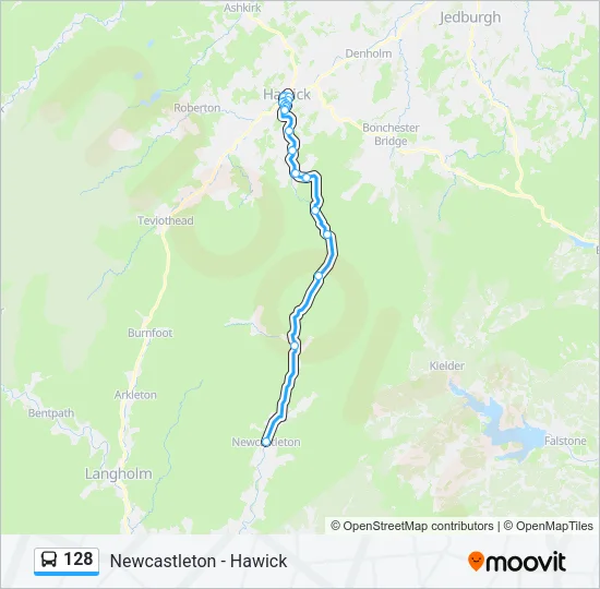 128 Bus Line Map