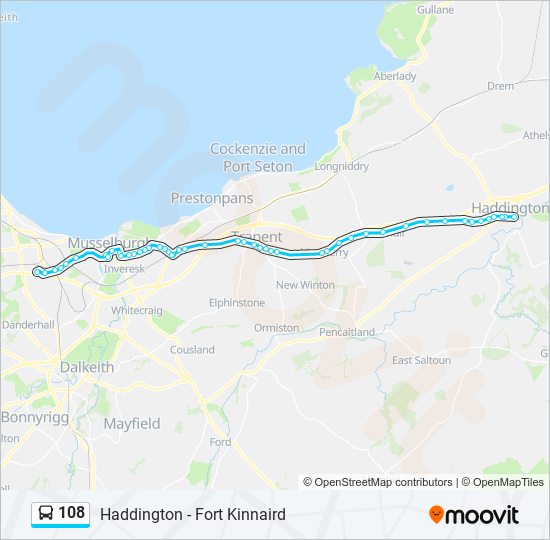 108 Route Schedules Stops Maps Newcraighall Updated 