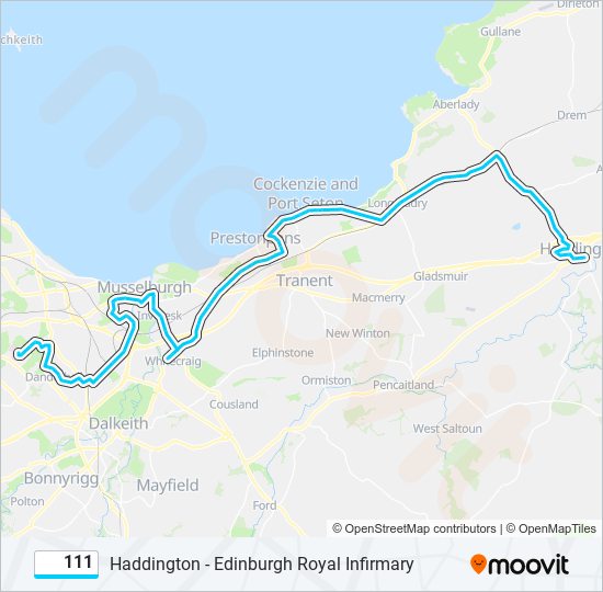 111 Route Schedules, Stops & Maps Haddington (Updated)