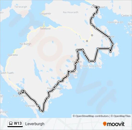 W13 Bus Line Map