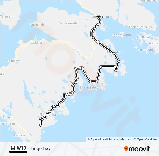 W13 Bus Line Map