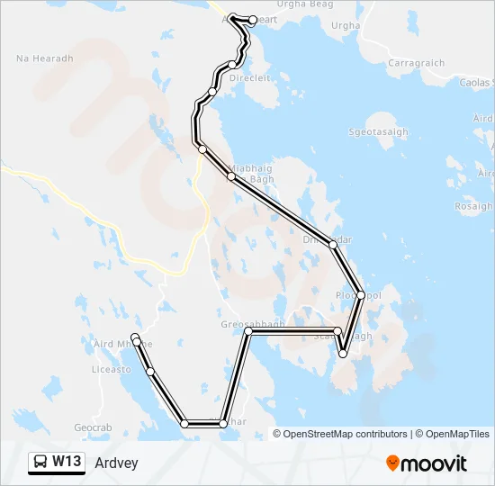 W13 Bus Line Map