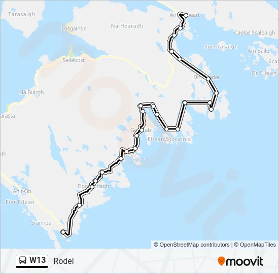 W13 Bus Line Map