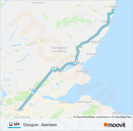 m9 Route Schedules, Stops & Maps Glasgow (Updated)