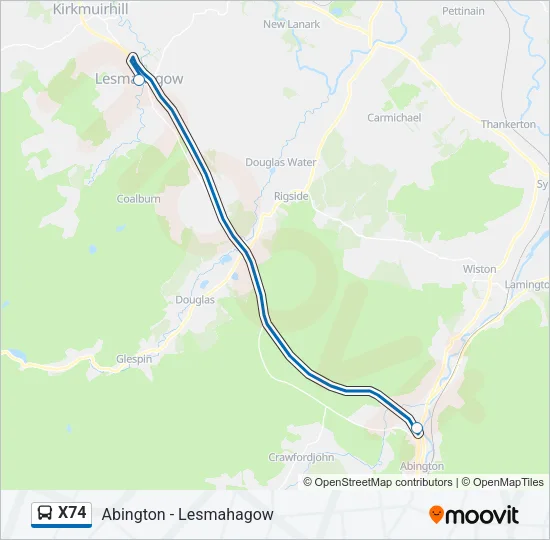 X74 Bus Line Map