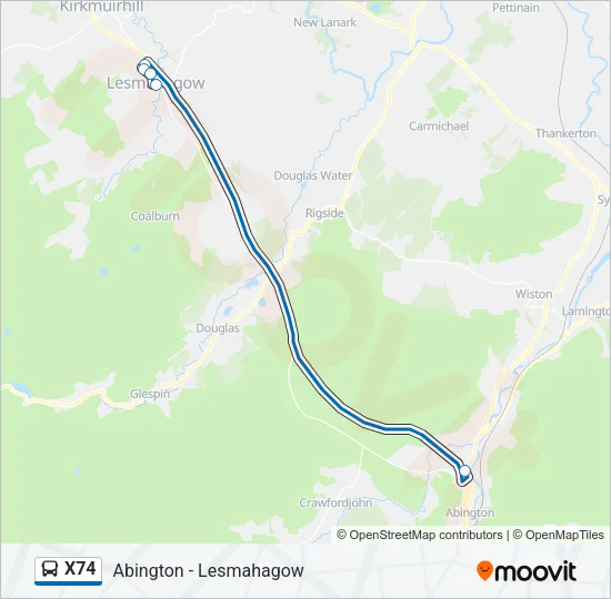 X74 Bus Line Map