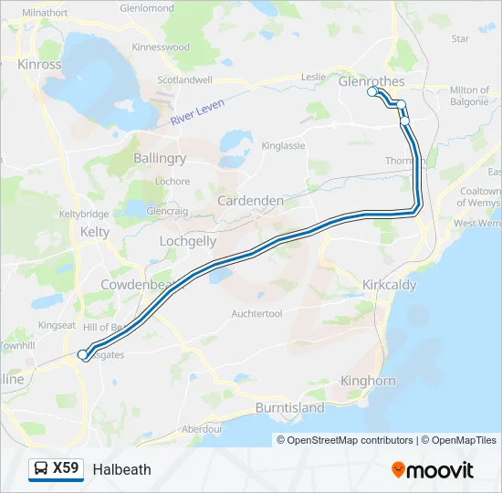 X59 Bus Line Map