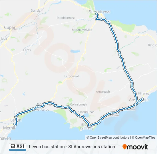 X61 Bus Line Map