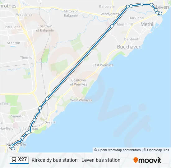 X27 Bus Line Map