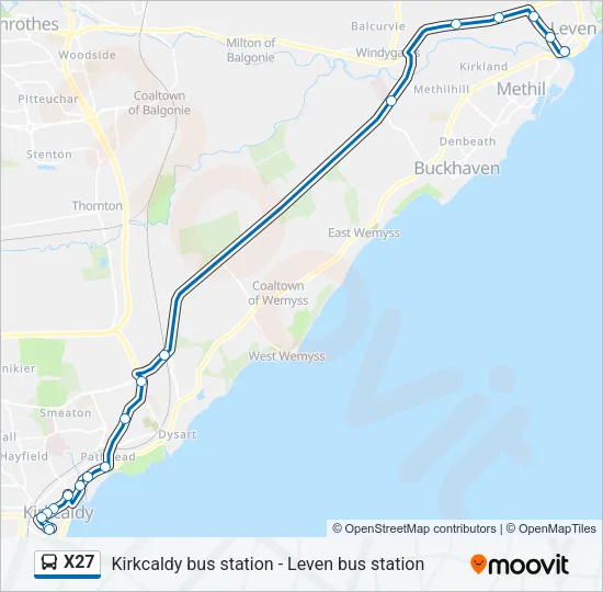 X27 Bus Line Map