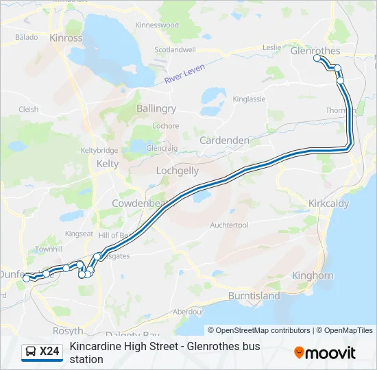 X24 Bus Line Map