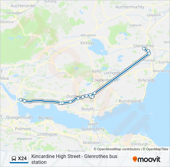 X24 Bus Line Map