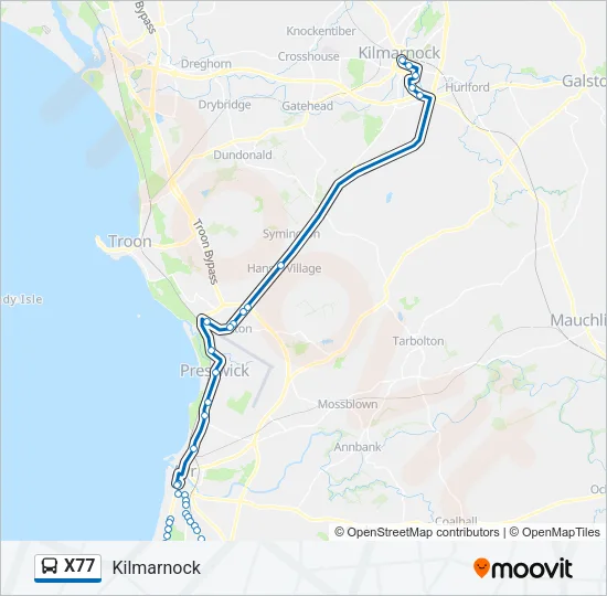 X77 Bus Line Map