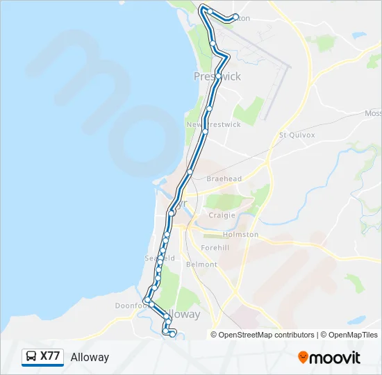 X77 Bus Line Map