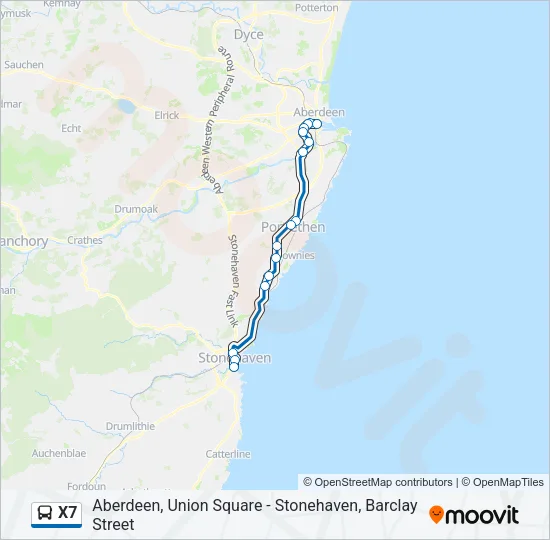 X7 Bus Line Map