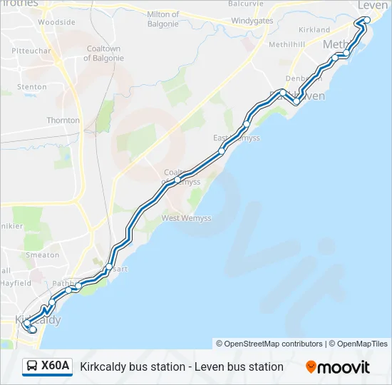 X60A Bus Line Map