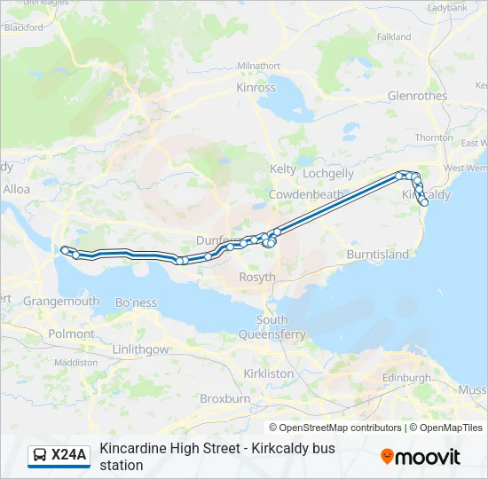 X24A Bus Line Map