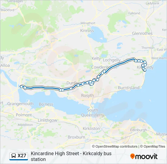 X27 Bus Line Map
