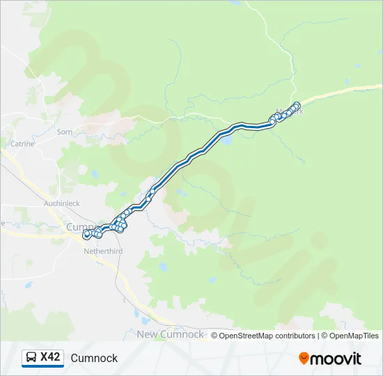 X42 Bus Line Map
