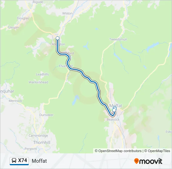 X74 Bus Line Map