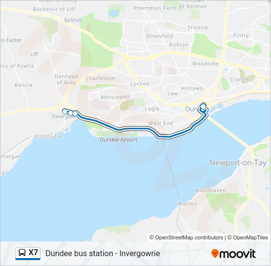 X7 Bus Line Map