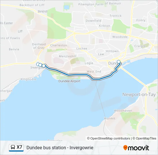 X7 Bus Line Map