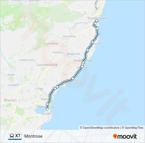 X7 Bus Line Map
