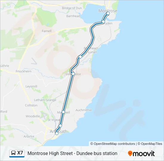 X7 Bus Line Map