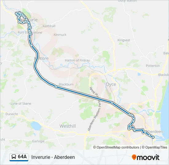 64A Bus Line Map