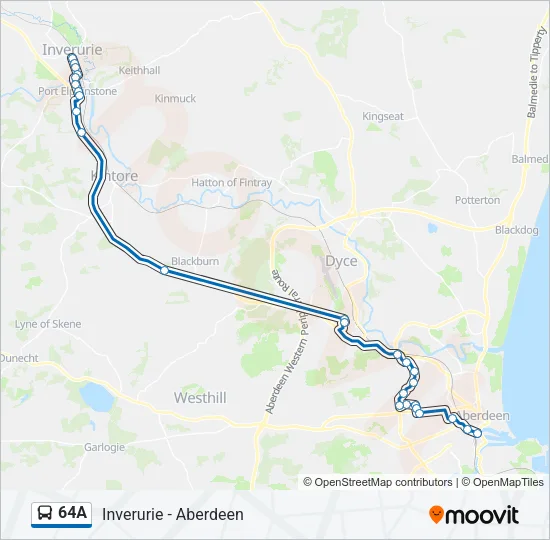 64A Bus Line Map