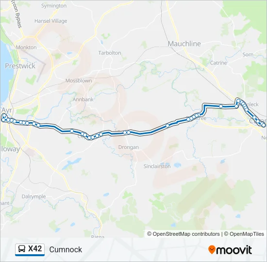 X42 Bus Line Map