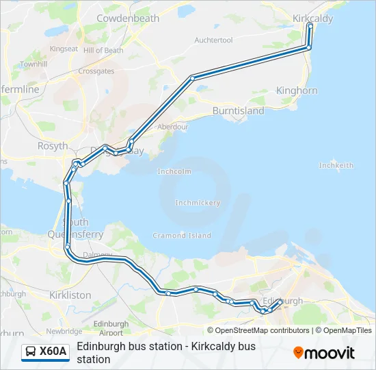 X60A Bus Line Map