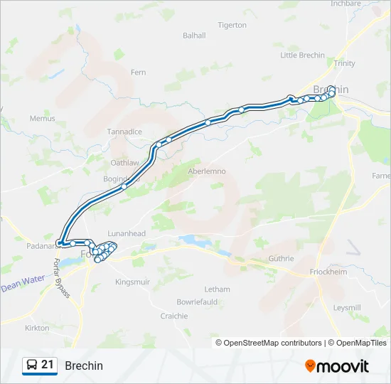 21 Bus Line Map