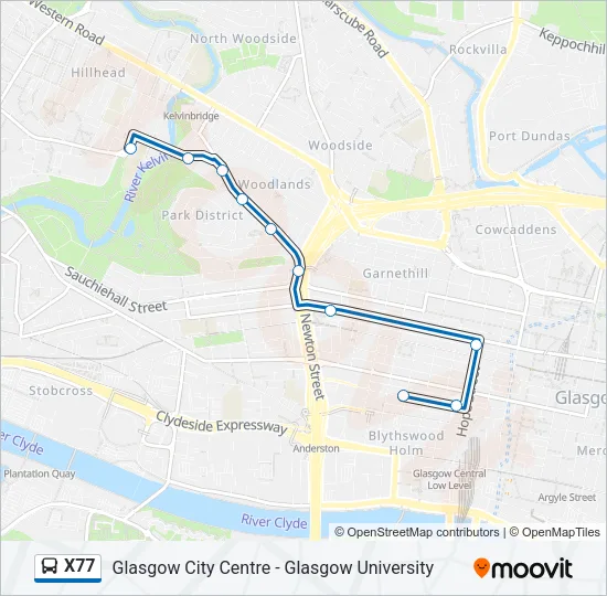 X77 Bus Line Map