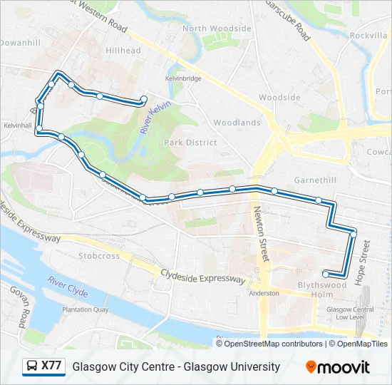 X77 Bus Line Map