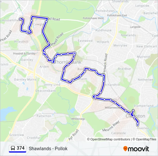 374 Bus Line Map