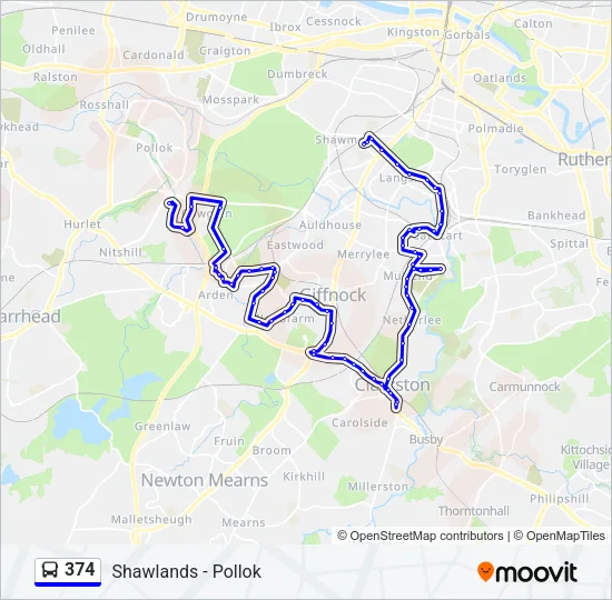 374 Bus Line Map