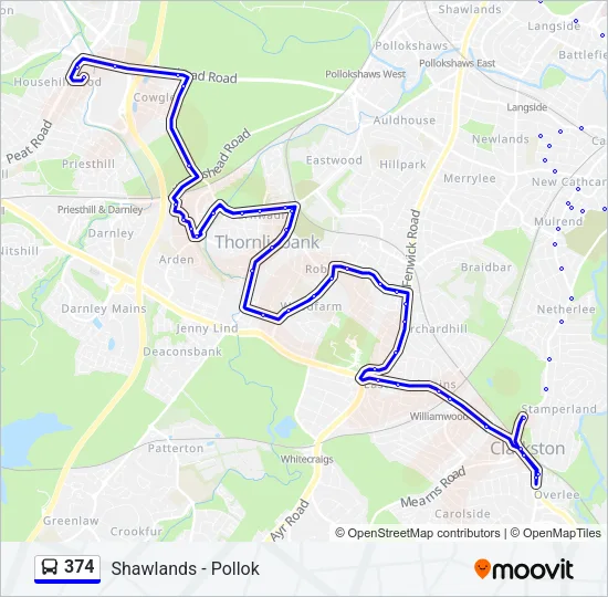 374 Bus Line Map
