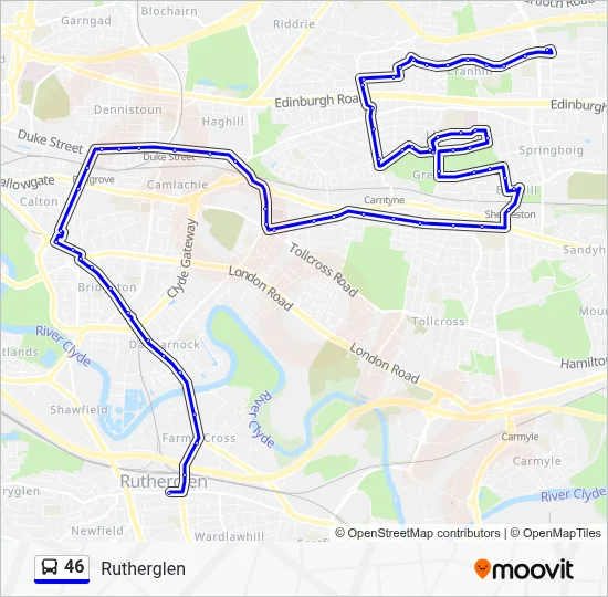 46 Route: Schedules, Stops & Maps - Rutherglen (Updated)