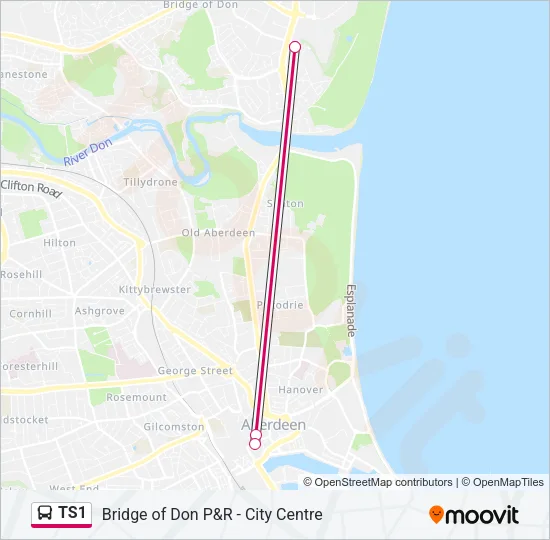 TS1 Bus Line Map