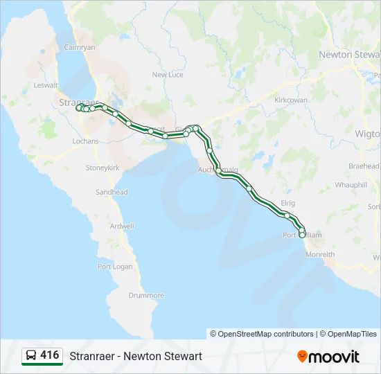416 Bus Line Map
