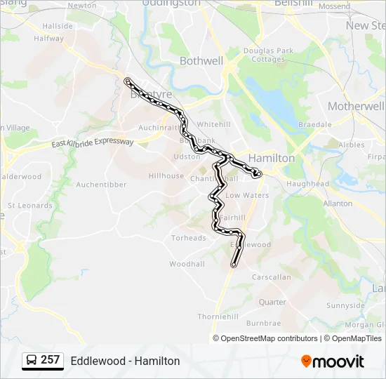 257 Bus Line Map