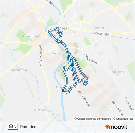 5 Bus Line Map