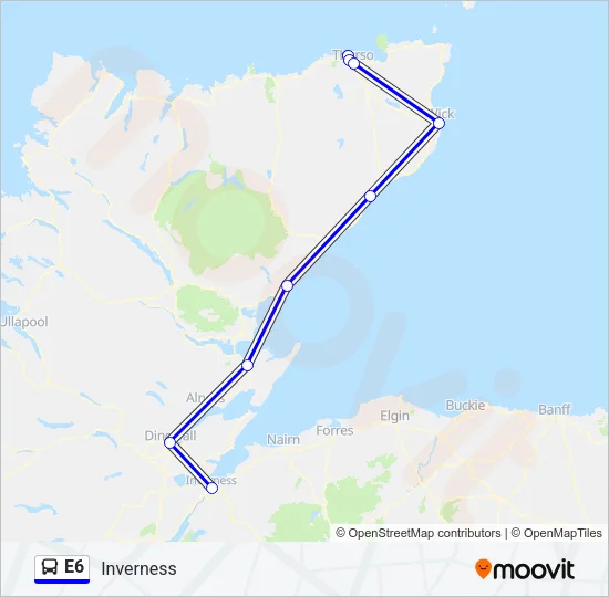 E6 Bus Line Map