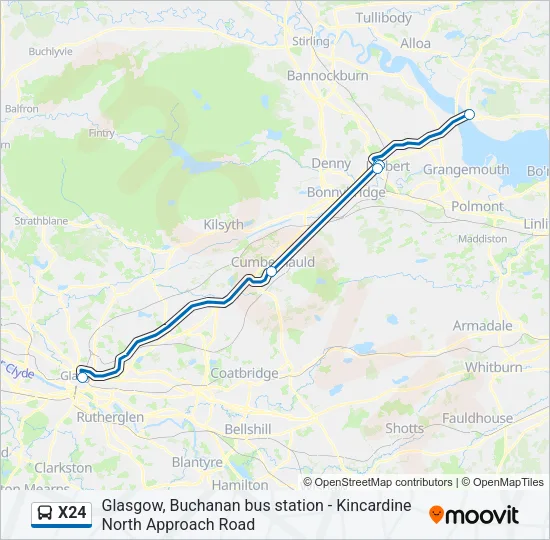 X24 Bus Line Map