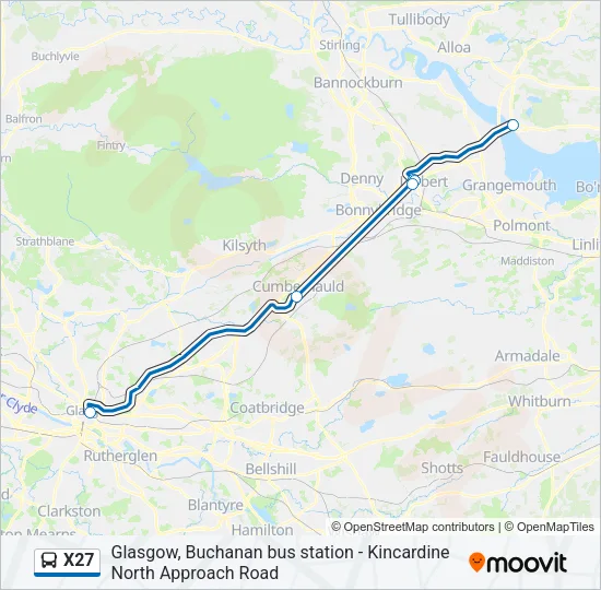 X27 Bus Line Map