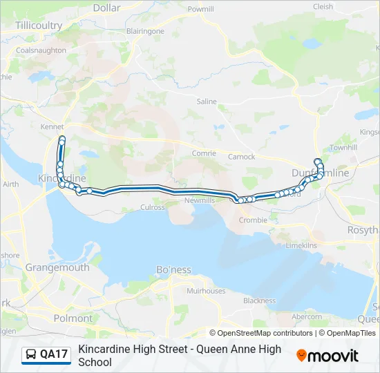 QA17 Bus Line Map