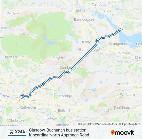 X24A Bus Line Map